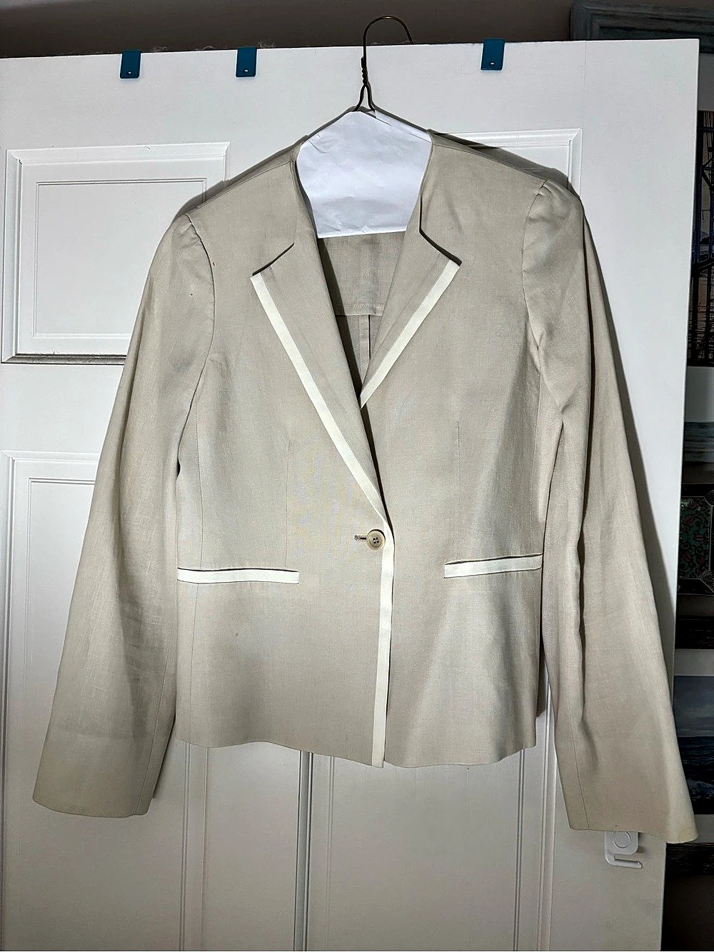 Max Mara Linen Blazer in Beige